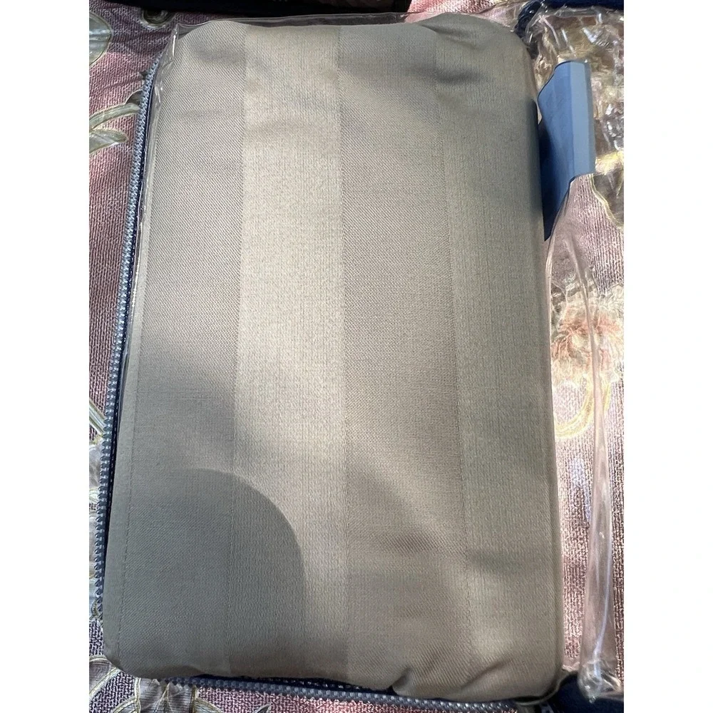 Wamsutta Pima Cotton Full Bed Skirt 500 Thread Count Stripe Taupe 54